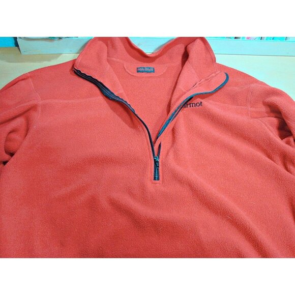 Marmot Mens Red Fleece Polartec Sweatshirt Pullover Half Zip Size XL Poly Blend - Picture 11 of 12